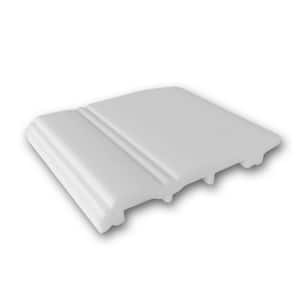 1/2 in. D x 4-1/4 in. W x 4 in. L Primed White High Impact Polystyrene Baseboard Moulding Sample Piece
