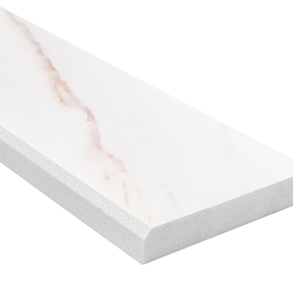 MSI Calacatta Gold 4 in. x 36 in. Polished Engineered Marble Double Beveled Threshold Tile (3 Lin. ft. /Each)