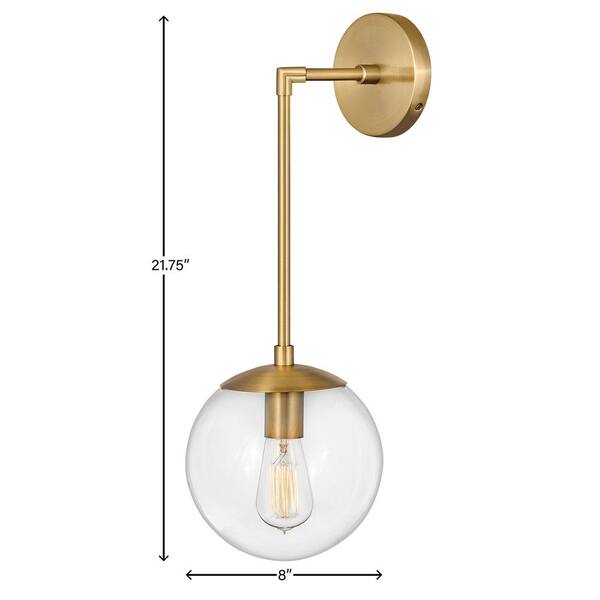 HINKLEY - Warby 8.0 in. 1-Light Heritage Brass Wall Sconce