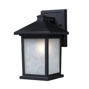 Holbrook Black Outdoor Hardwired Lantern Wall Sconce with No Bulbs Included