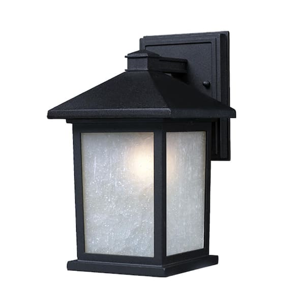 Unbranded Holbrook Black Outdoor Hardwired Lantern Wall Sconce with No Bulbs Included