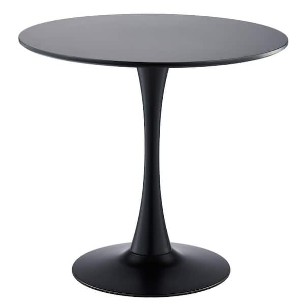 Merra 31.5 in. Round Black MDF Top Modern Dinning Table (Seats 2-4)