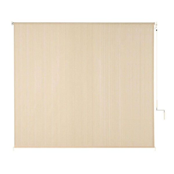 DIFY 8 ft. x 8 ft. Wheat 200 GSM HDPE Fabric Roller Shades with