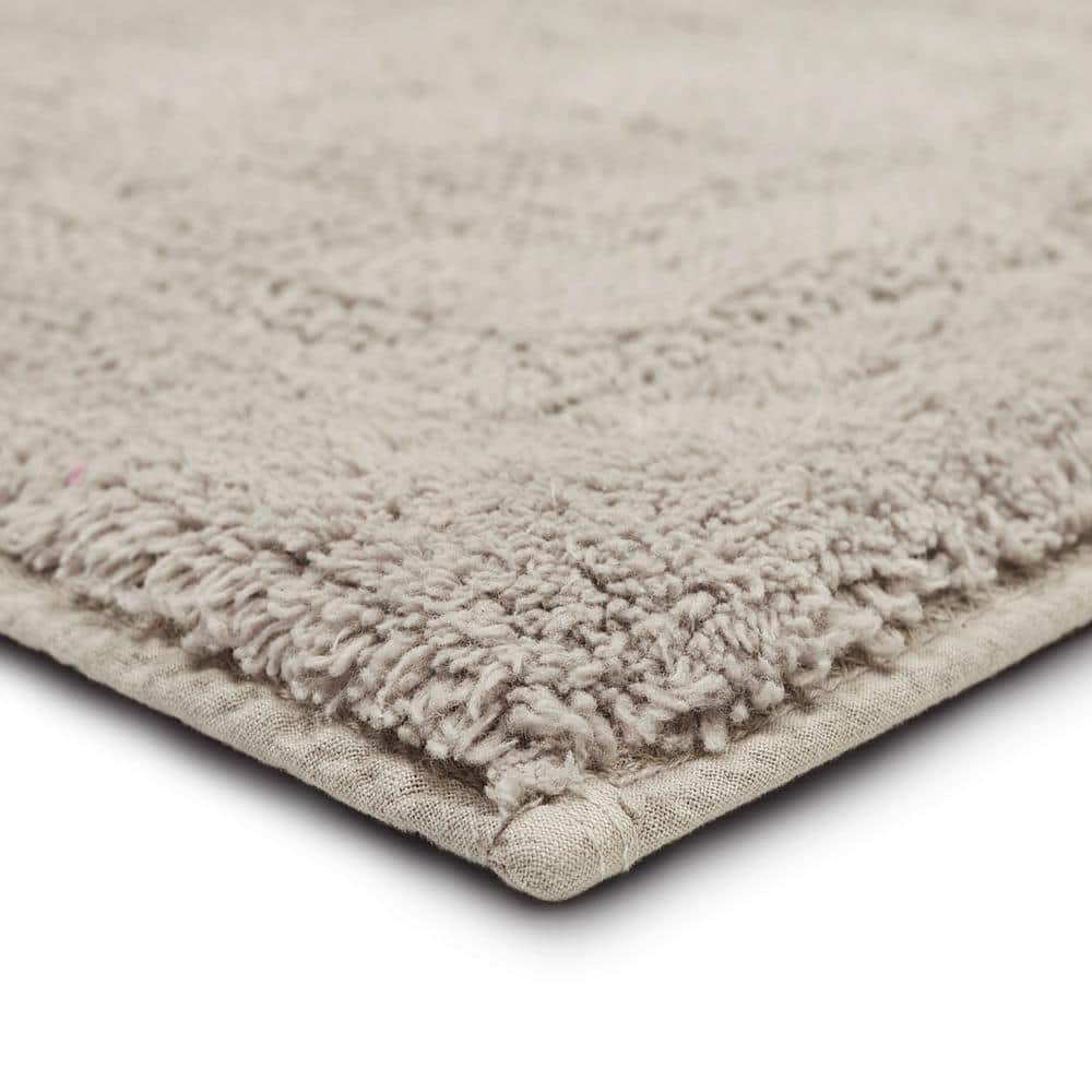 Eternal Comfort Silver Cotton Reversible Bath Mat, 2' 3" x 3' 9"