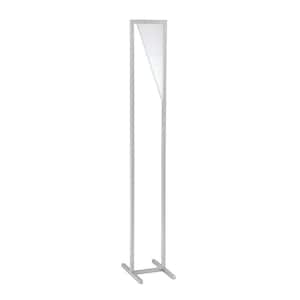 VOXX 57.5 in. Silver, Clear Dimmable Column Floor Lamp with Clear Acrylic Shade