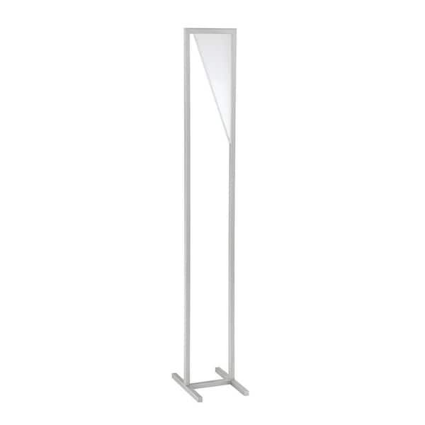 Kendal Lighting VOXX 57.5 in. Silver, Clear Dimmable Column Floor Lamp with Clear Acrylic Shade
