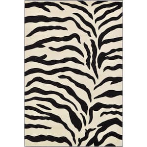 Wildlife Zebra Ivory 6' 0 x 9' 0 Area Rug