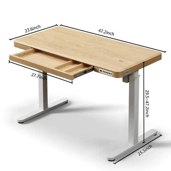 Homy Casa WDAY 48 in. Honey Oak Electric Standing Desk with