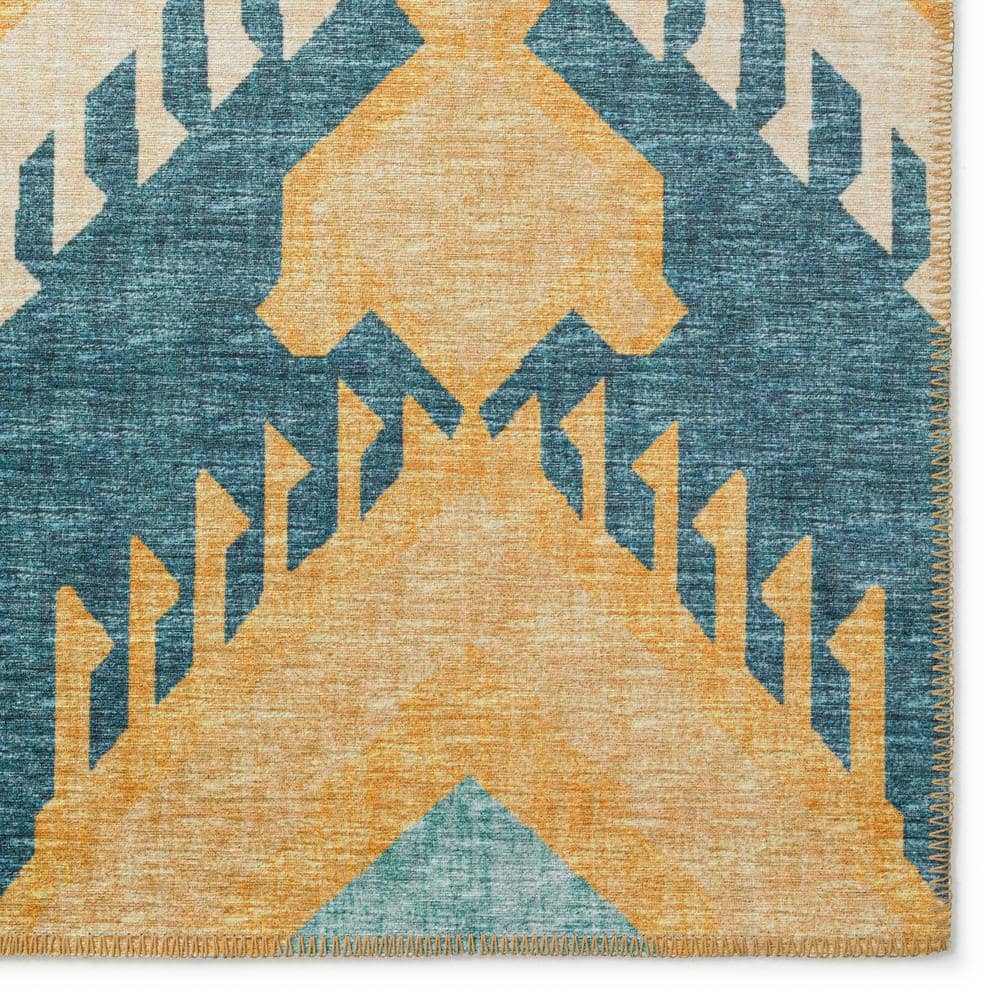 Yuma Yellow Flat Woven Synthetic Non-Slip Accent Rug 1'8" x 2'6"