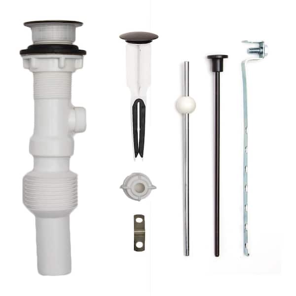 PF WaterWorks FlexPOPUP Pop-Up Drain, Easy Install/Remove Stopper, Flex-n-Fit Body w/ Overflow, 1.6-2" Sink Hole, Oil Rubbed Bronze