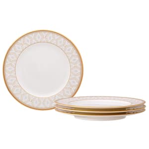 Noble Pearl 6.5 in. (White) Bone China Appetizer Plates, (Set of 4)