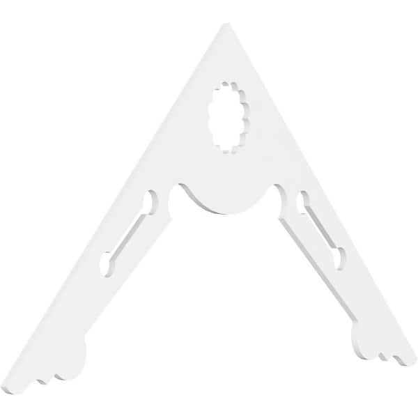 Ekena Millwork 1 in. x 72 in. x 42 in. (14/12) Pitch Cena Gable Pediment Architectural Grade PVC Moulding