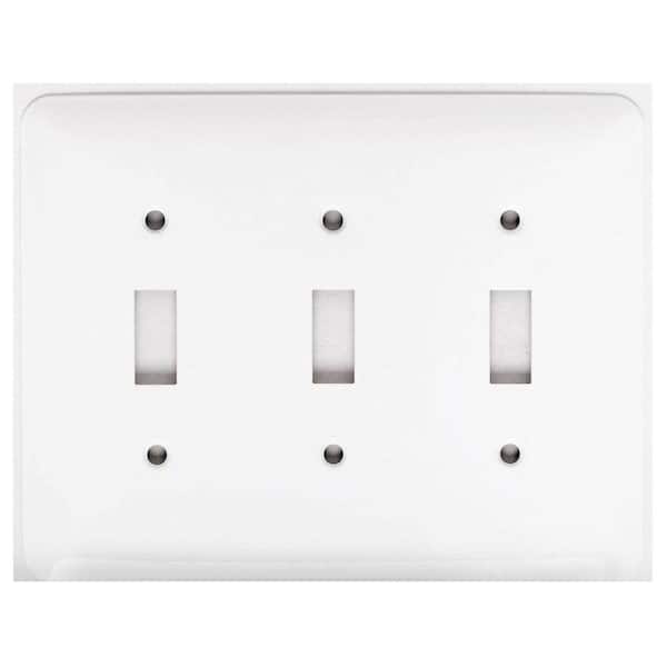 Mulberry White 3-Gang Toggle Wall Plate (1-Pack)