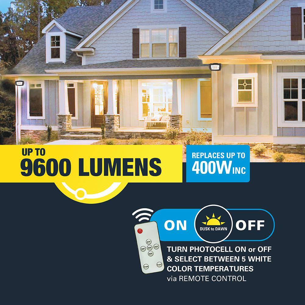 Bronze 80-Watt Dusk to Dawn LED Floodlight with Aluminum Housing