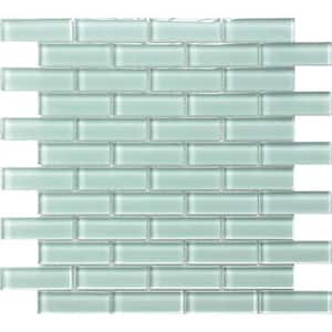 Aqua 11.9 in. x 11.9 in. Polished Glass Mosaic Tile (4.92 sq. ft./Case)