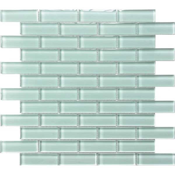 Apollo Tile Aqua 11.9 in. x 11.9 in. Polished Glass Mosaic Tile (4.92 sq. ft./Case)