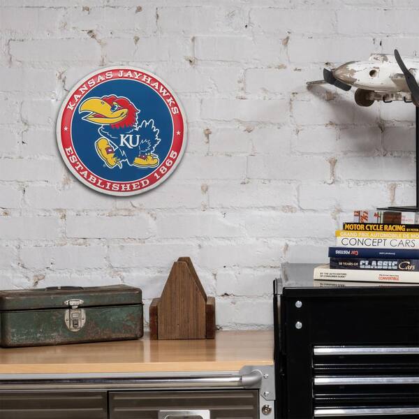 Open Road Brands KU Jayhawks Established Embossed Tin Button