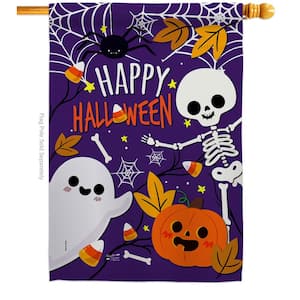 28 in. x 40 in. Happy Halloween Fall House Flag Double-Sided Decorative Vertical Flags