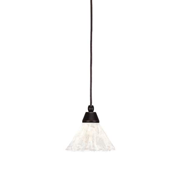 Unbranded Bryson 100-Watt 1-Light Brown Shaded Pendant Light Mini Pendant with 7" Italian Ice Glass Shade, No bulb included