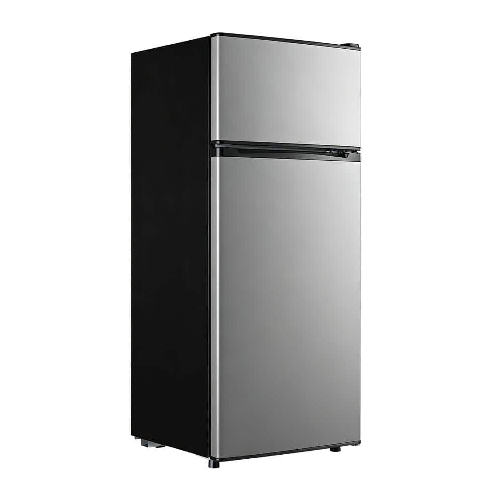 3.5 cu.ft Manual Defrost Mini Upright Freezer in Silver with Dual Door Adjustable Shelves Dorm Refrigerator Home price history on PriceWatchPro