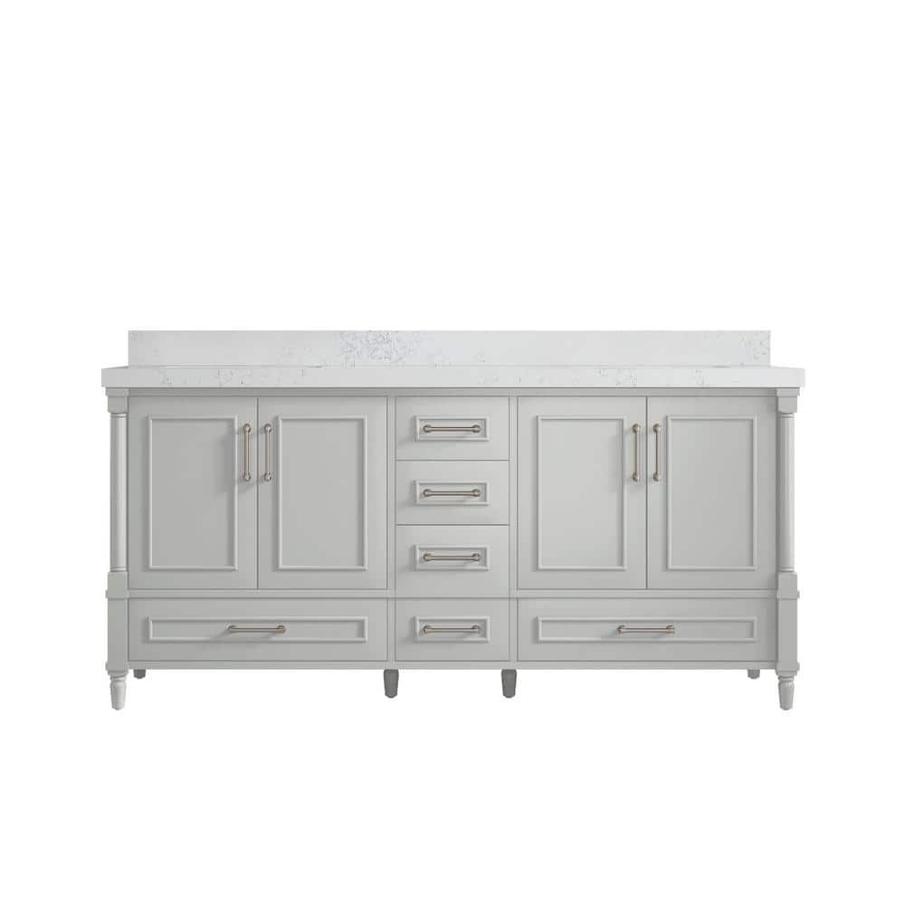 Hudson 72 in. W x 22 in. D x 36 in. H Double Sink Bath Vanity in Coventry Gray with 2 in. Empira Quartz Top price history on PriceWatchPro