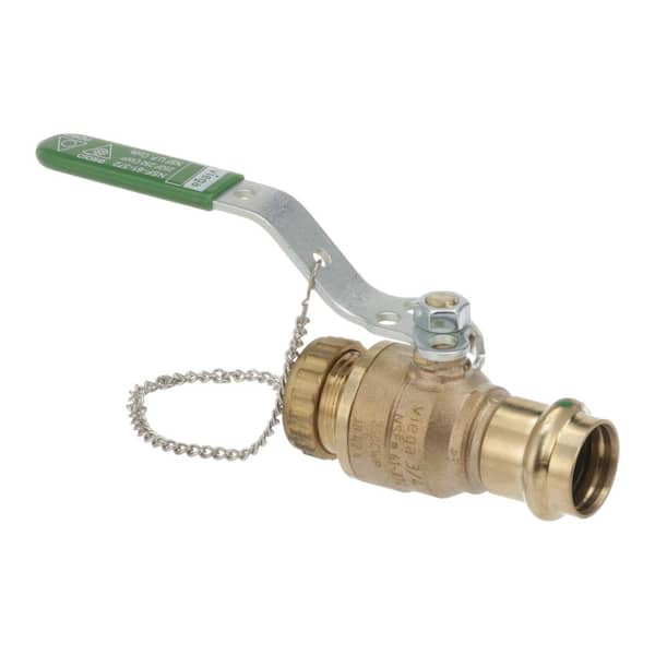 Viega Pro Press 3/4 in. Press x Hose Zero-Lead Bronze Ball Valve with Lockable Metal Handle