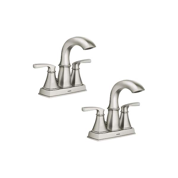 MOEN Hensley 4 in. Centerset 2Handle Bathroom Faucet in Spot Resist
