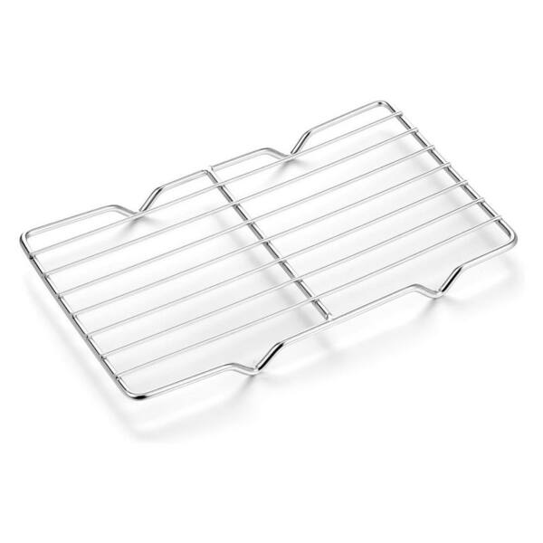 Stainless Steel Mirror Finish Roasting Rack Heavy Duty Wire Grid Rack with 4 Elevated Feet for Oven Roasting and Baking