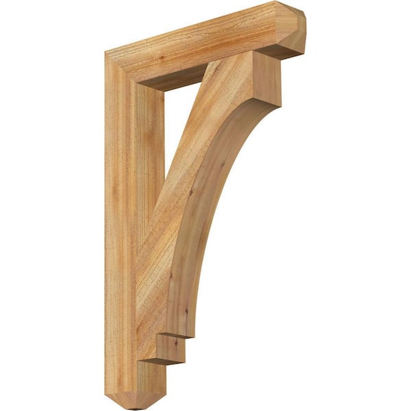 Ekena Millwork 4 in. x 34 in. x 22 in. Western Red Cedar Imperial Craftsman Rough Sawn Bracket