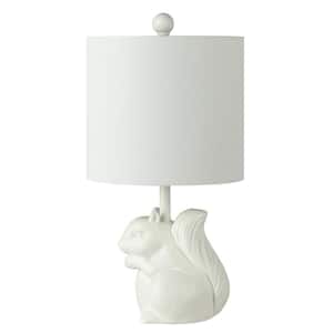 Sunny Squirrel 18 in. White Table Lamp