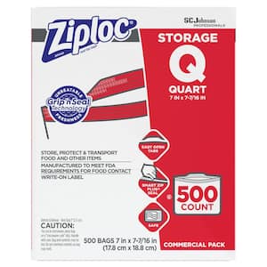 Clear 7 in. x 7.75 in. Double Zipper Plastic Storage Lunch Bag (500 Per Box)