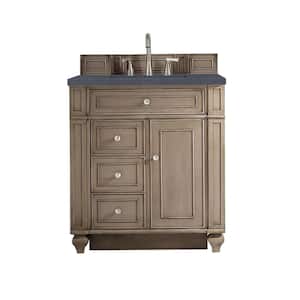 Bristol 30 in.W x 23.5 in. D x 34 in.H  Single Vanity in Whitewashed Walnut with Quartz  Top in Charcoal Soapstone