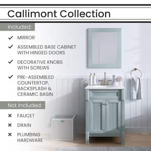 23.62 in. W x 20.5 in. D x 33.46 in. Callimont Vanity Cabinet with Sink, 2 Doors, Blue Cabinet