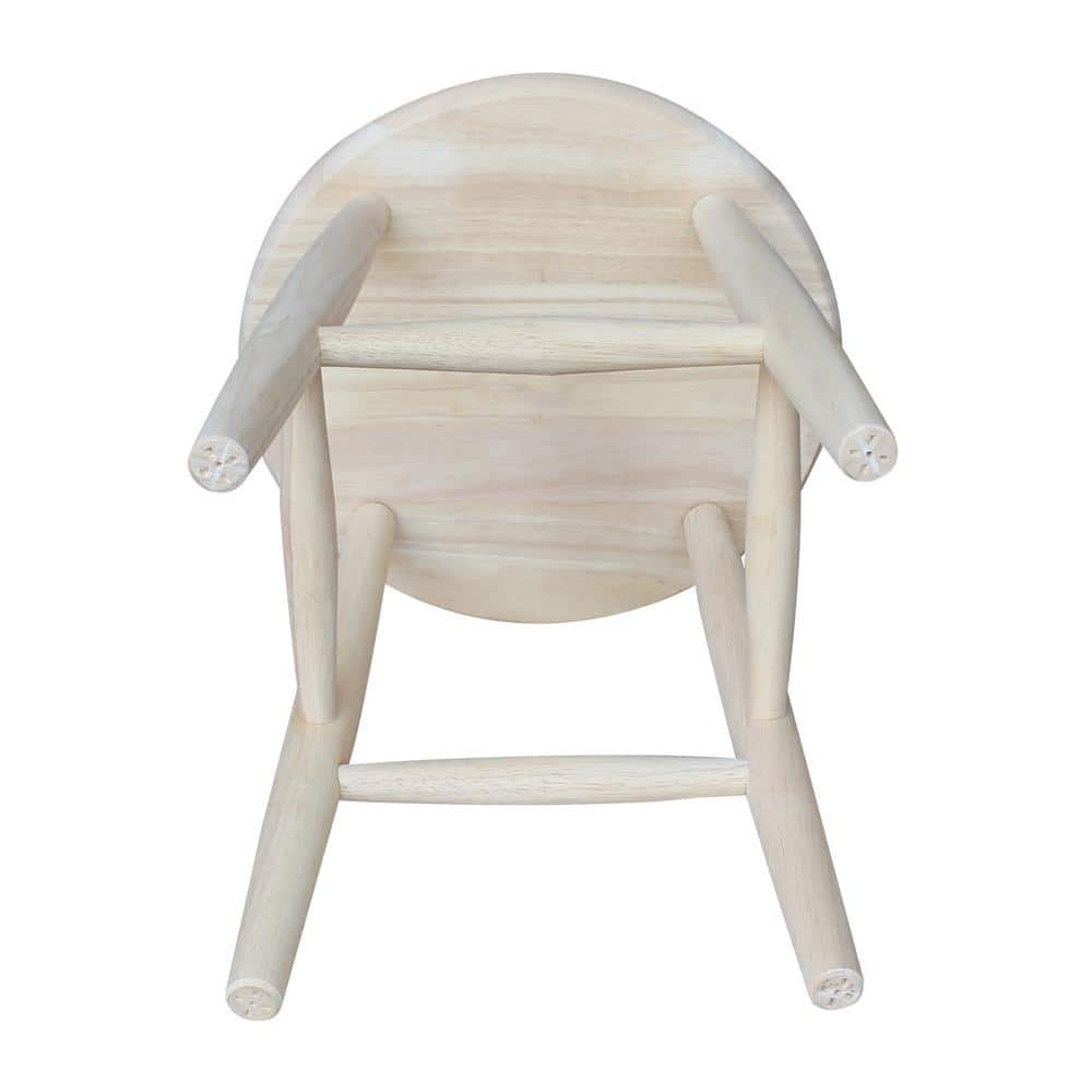 Unfinished Solid Parawood Scooped Seat Stool
