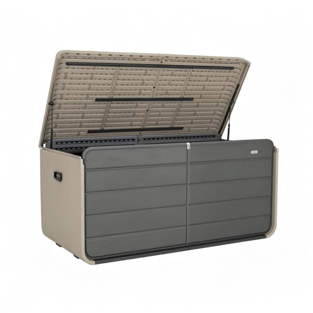 200 Gallon Large Plastic Outdoor Deck Box Gray Waterproof Lockable Lid with Wheels for Garden Pool Supplies price history on PriceWatchPro