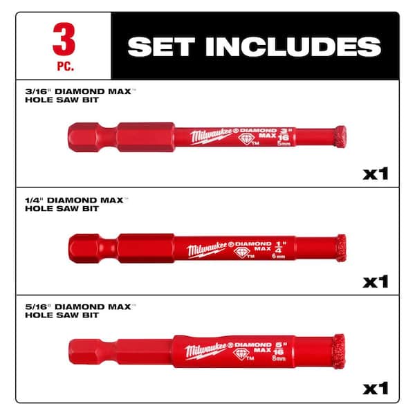 Diamond MAX Hole Saw Set (3-Piece)