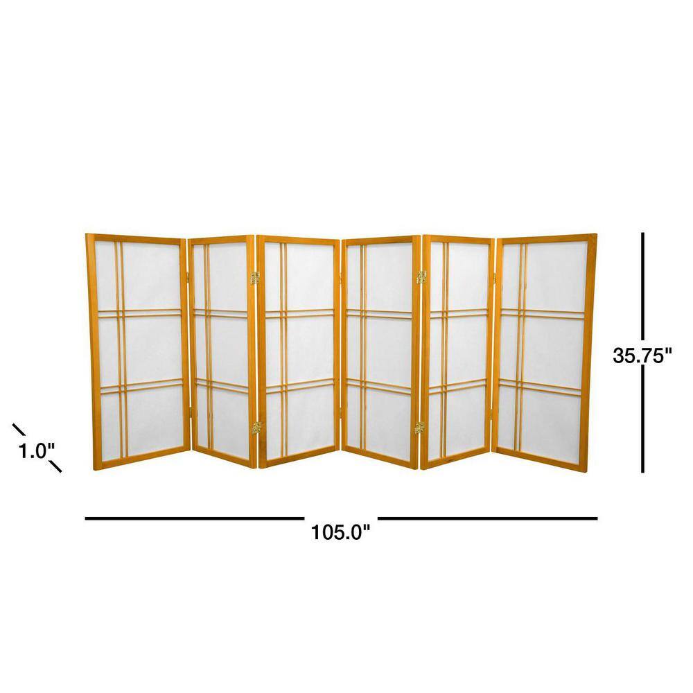 Honey 3 ft. Short Folding Shoji Screen with 6 Panels