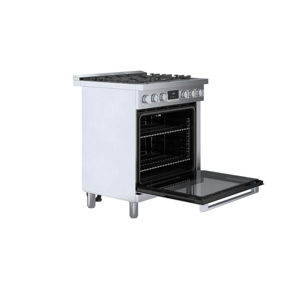 30" Stainless Steel Free-Standing Convection Gas Range