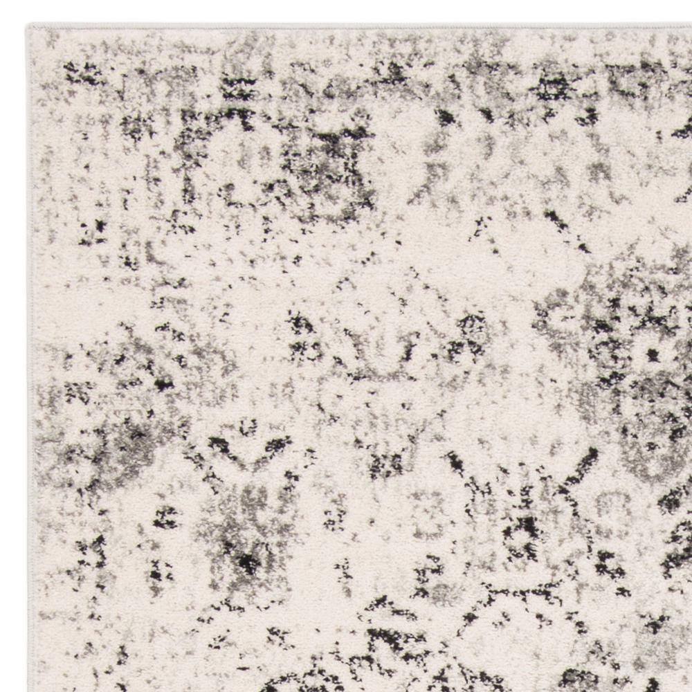 Reversible Silver Grey Synthetic Rectangular Rug - Easy Care and Stain-Resistant