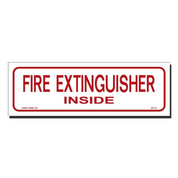 9 in. x 3 in. Decal Red on White Sticker Fire Extinguisher Inside