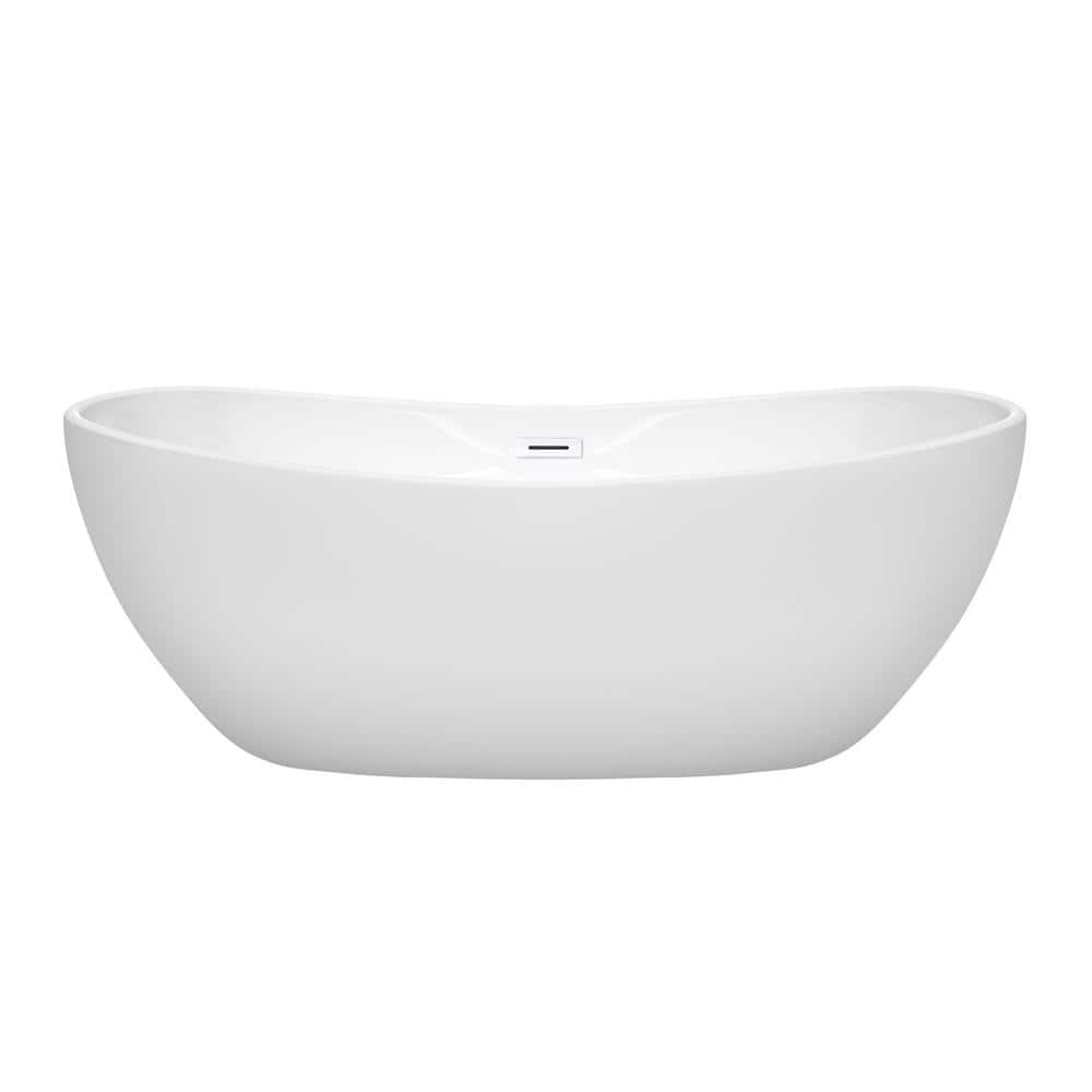 Rebecca 65'' White Freestanding Acrylic Bathtub
