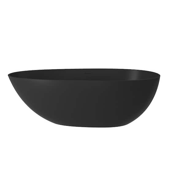 67 in. x 33 in. Soaking Bathtub in Matte Black