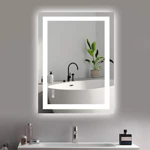 24 in. W x 36 in. H Rectangular Frameless LED Anti Fog Wall Bathroom Vanity Mirror in Silver