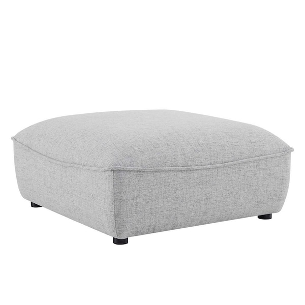 MODWAY Comprise 1-Piece Light Gray Velvet Symmetrical Sectionals Sofa Ottoman