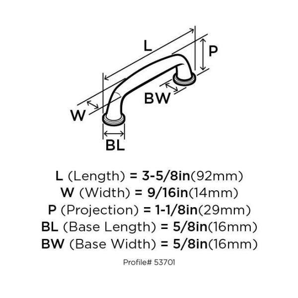Weathered Nickel 3-Inch Bar Pull with Mounting Hardware