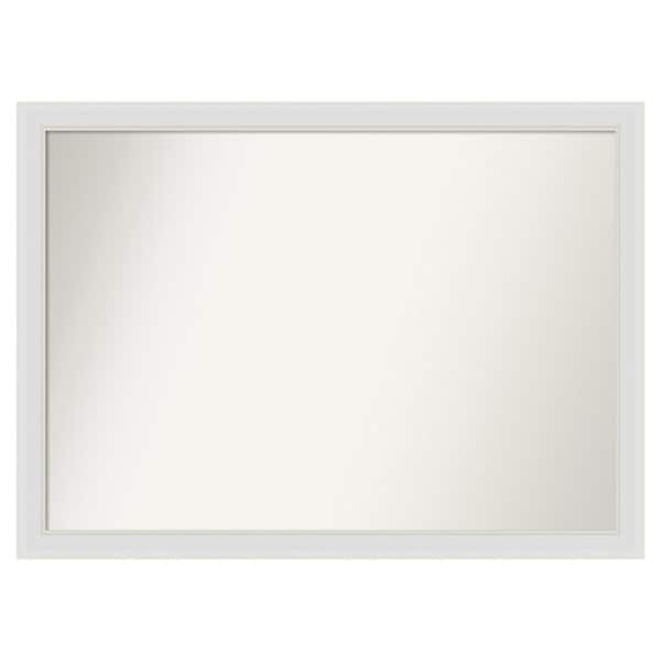 Amanti Art Flair Soft White Narrow 48 in. x 35 in. Custom Non-Beveled Satin Recyled Polystyrene Bathroom Vanity Wall Mirror