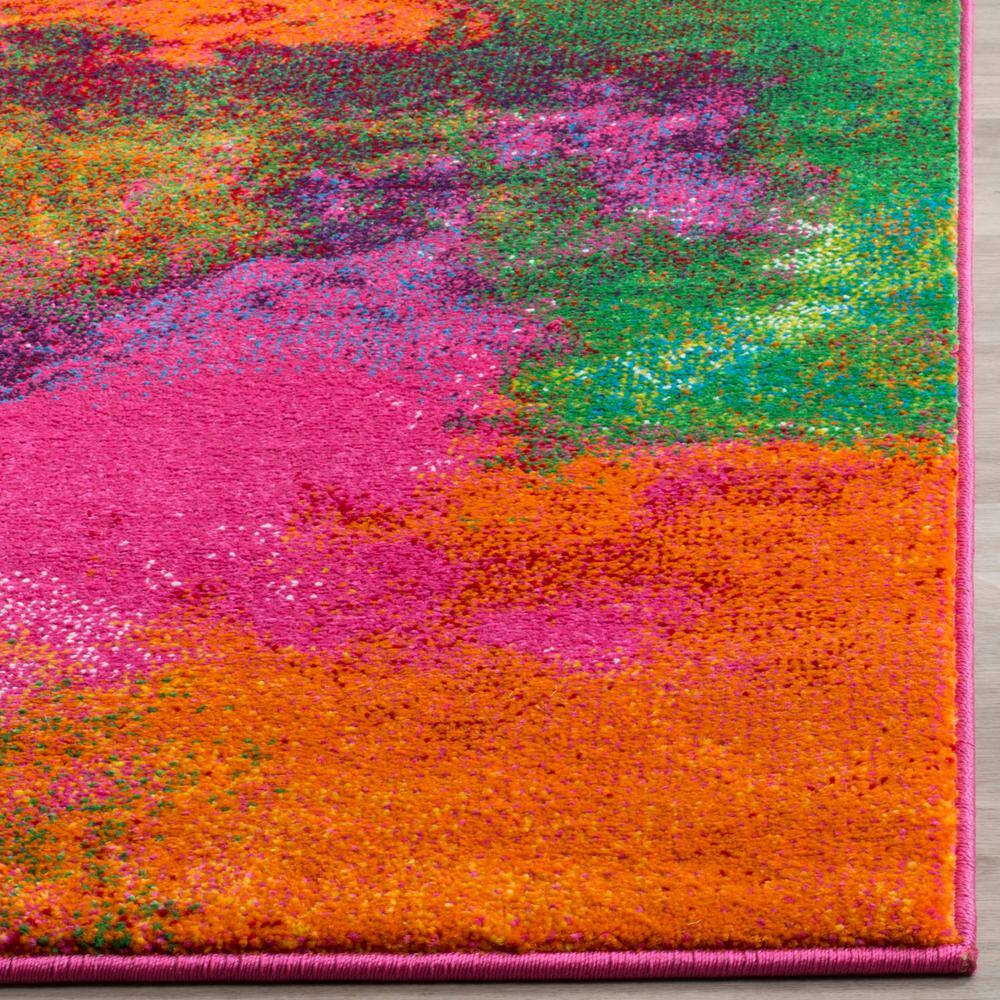 Vibrant Multicolor Abstract Synthetic Area Rug 6'7" x 9'