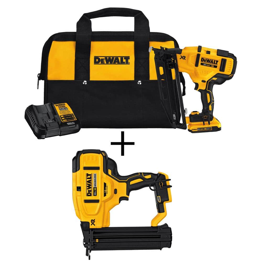 DEWALT 20V MAX XR Lithium-Ion 18-Gauge Cordless Brad Nailer Kit DCN680D1 -  The Home Depot