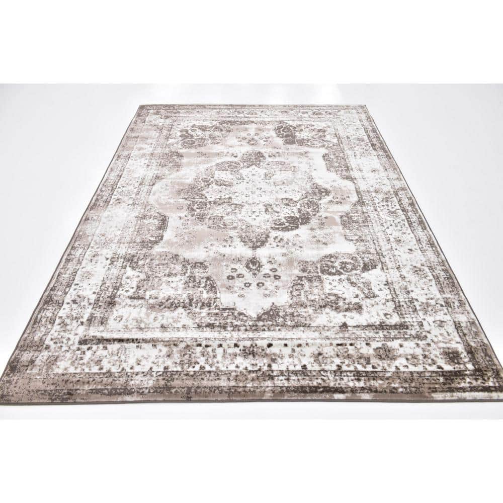 Reversible Easy-Care Dark and Light Brown Synthetic Area Rug
