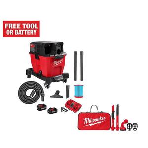 M18 FUEL 9 Gal. Cordless Dual-Battery Wet/Dry Shop Vacuum Kit w/AIR-TIP 1-1/4 in. - 2-1/2 in. (4-Piece) Automotive Kit